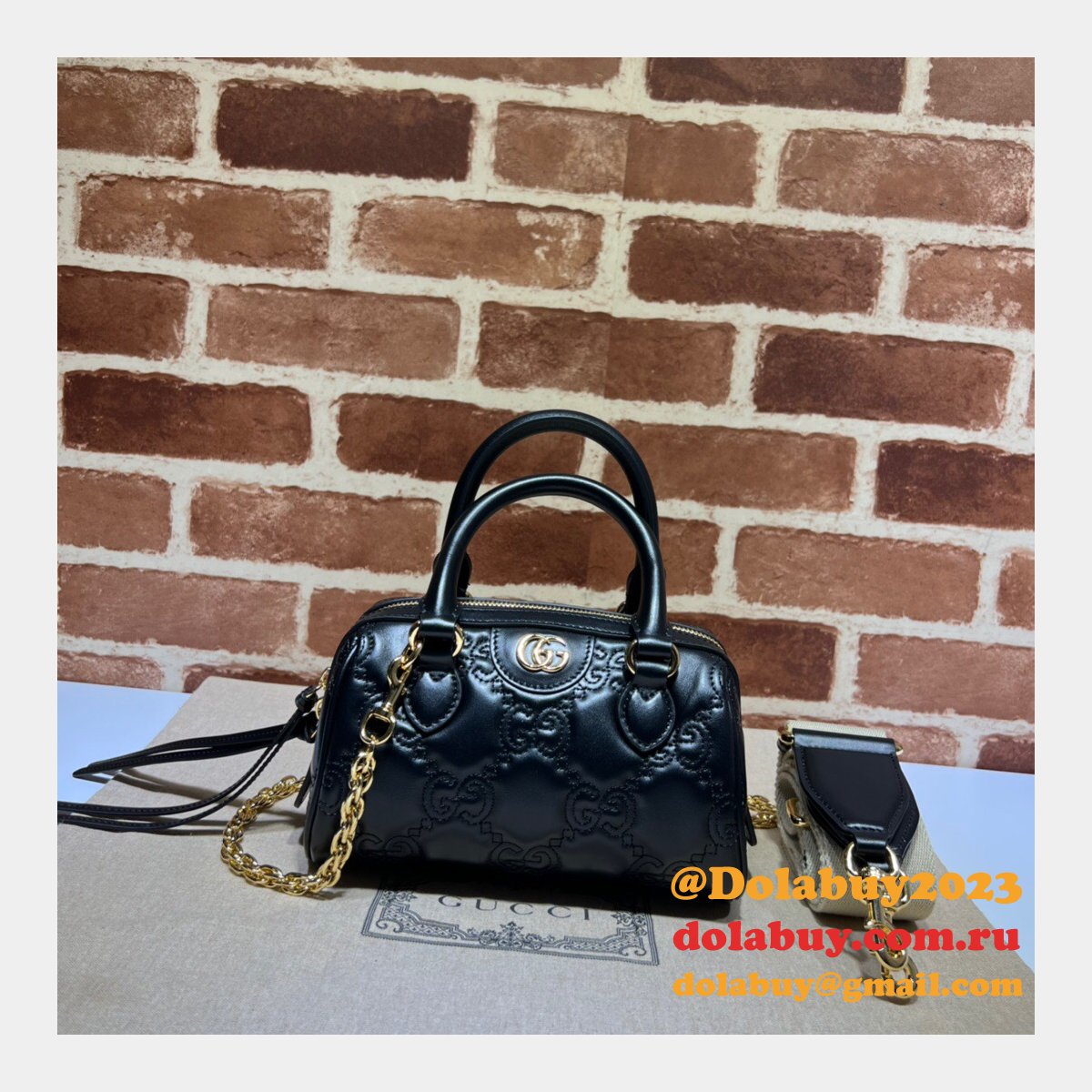 Gucci Best Perfect GG matelassé leather top handle 702251 Replica bag