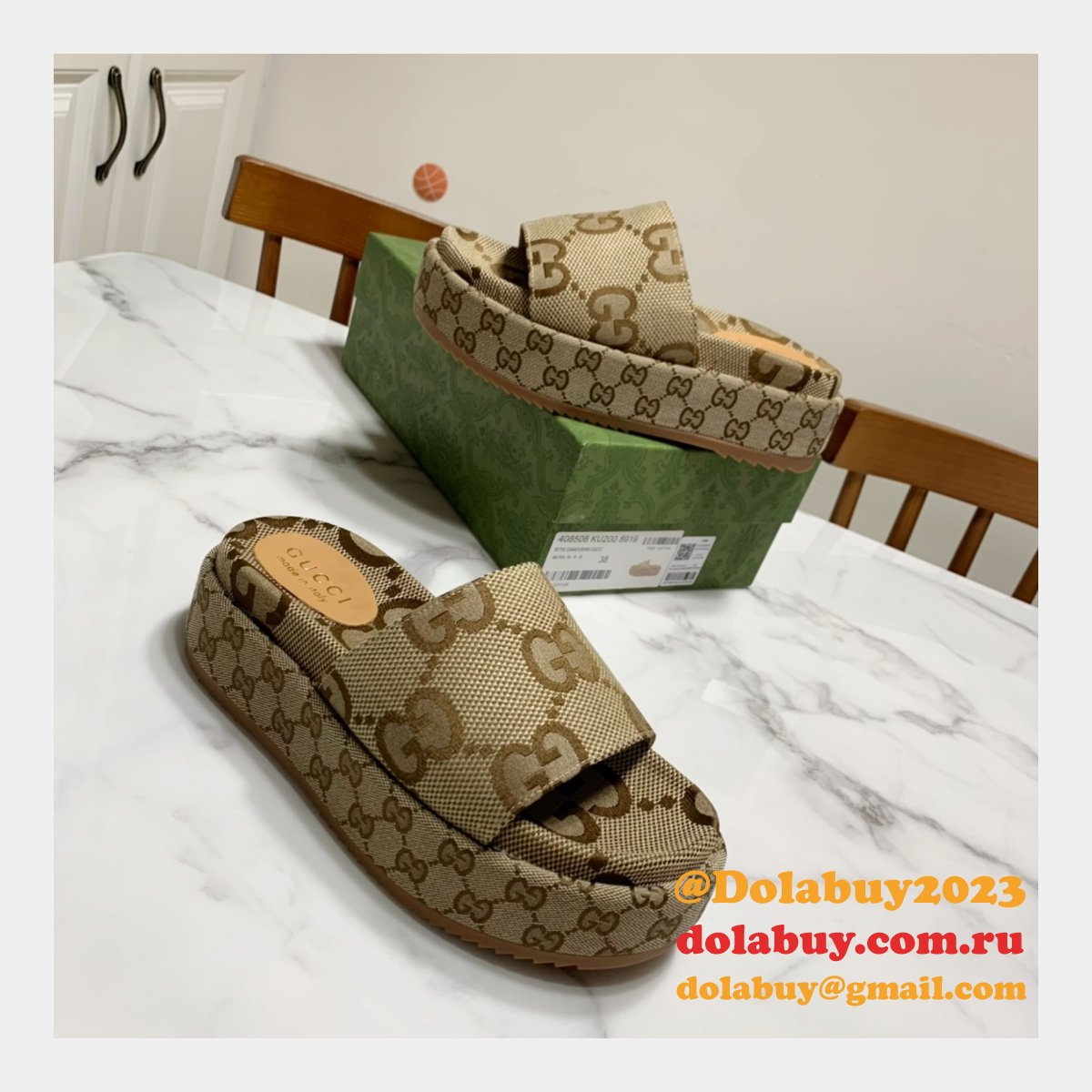 canvas slippers replica G*u*i best high quality shoes