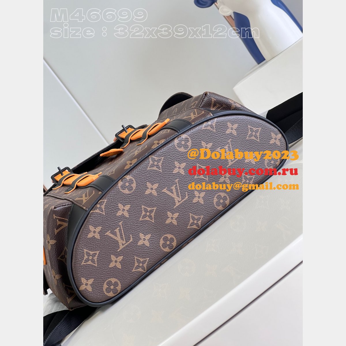 Christopher M46699 Monogram Macassar Canvas Fake Louis Vuitton Bag