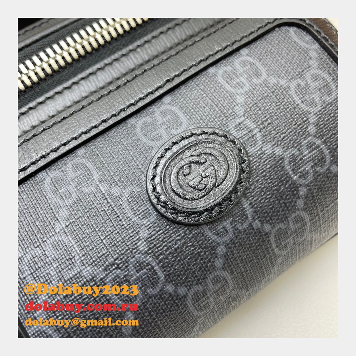Top Quality Gucci Belt bag with Interlocking G 682933 black GG Supreme
