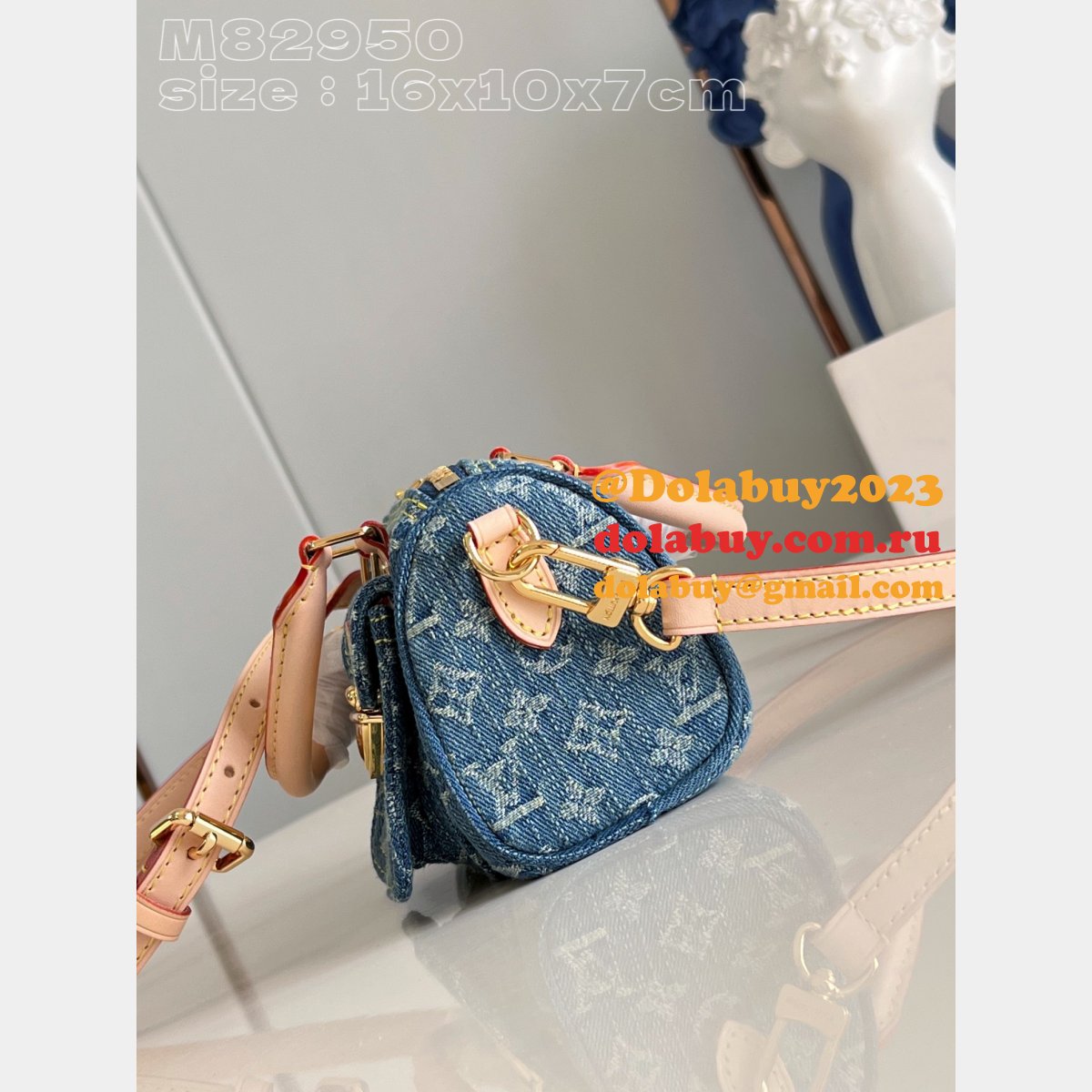 Nano Speedy Louis Vuitton Replicas M82950 Monogram Denim Bag