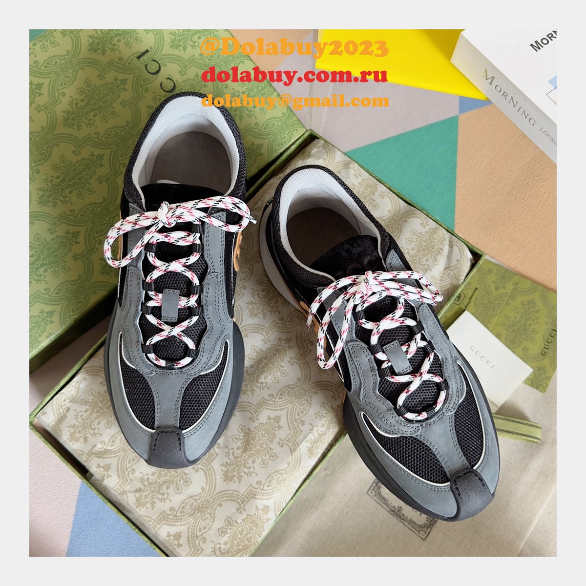 Luxury Designer gucci men RUN TRAINER shoes