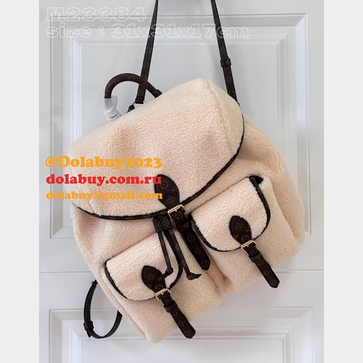 Backpacks Other Leathers M23384 LV SKI Replica Louis Vuitton Cream Bag