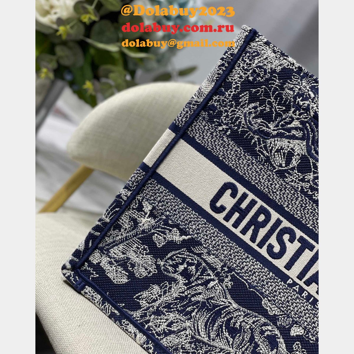 Dior High Quality Book Tote Replica Dior 41.5/36CM Oblique Embroidery