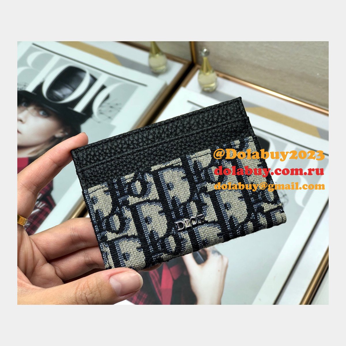 Replica Dior Oblique Jacquard Card Holder