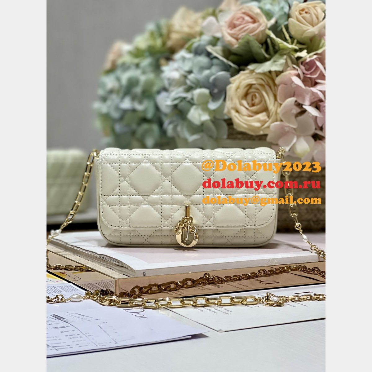 Cheap Lady Replica Designer Christian Dior Phone Pouch 0977 Bag