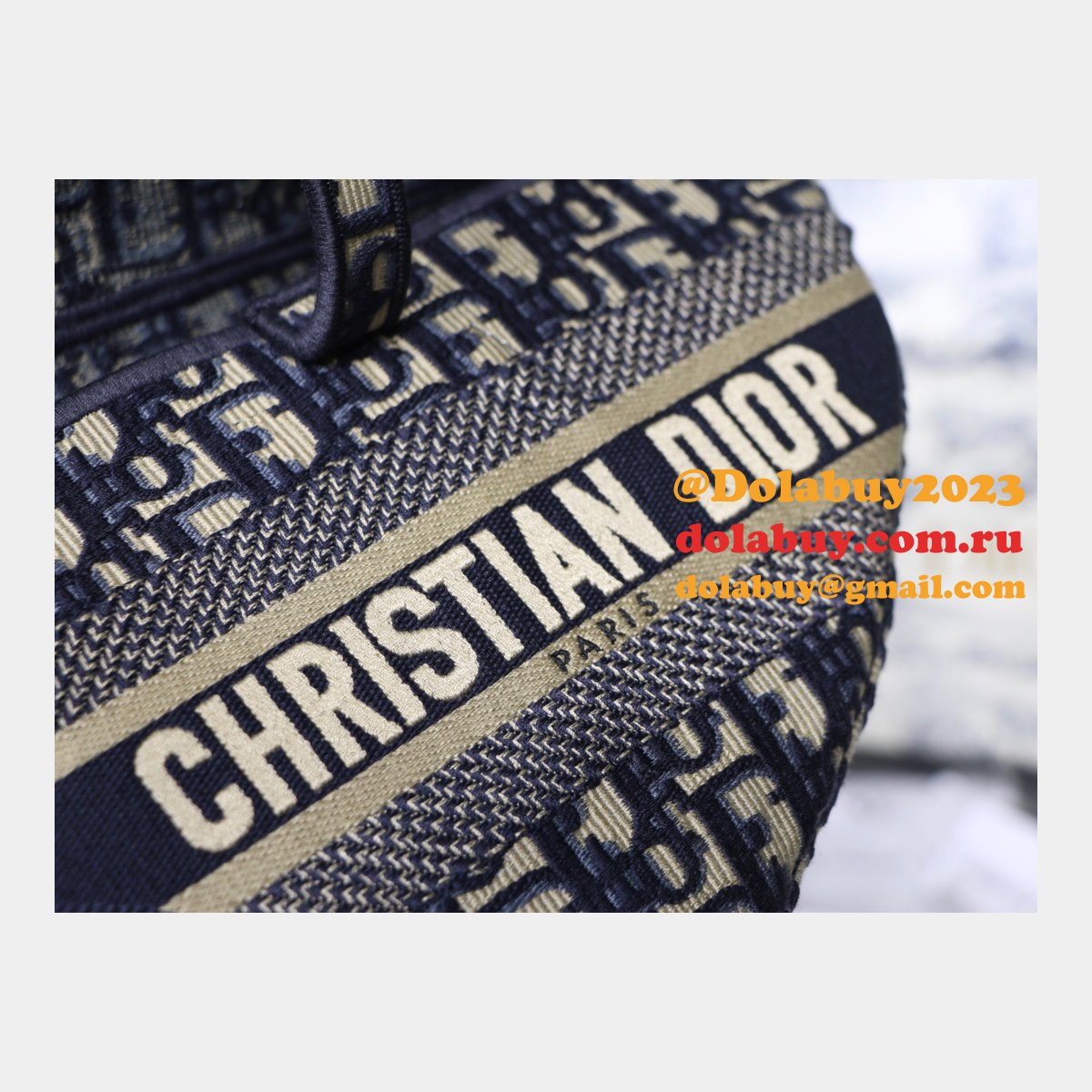 Replica Saddle Bag Blue Dior Oblique Jacquard