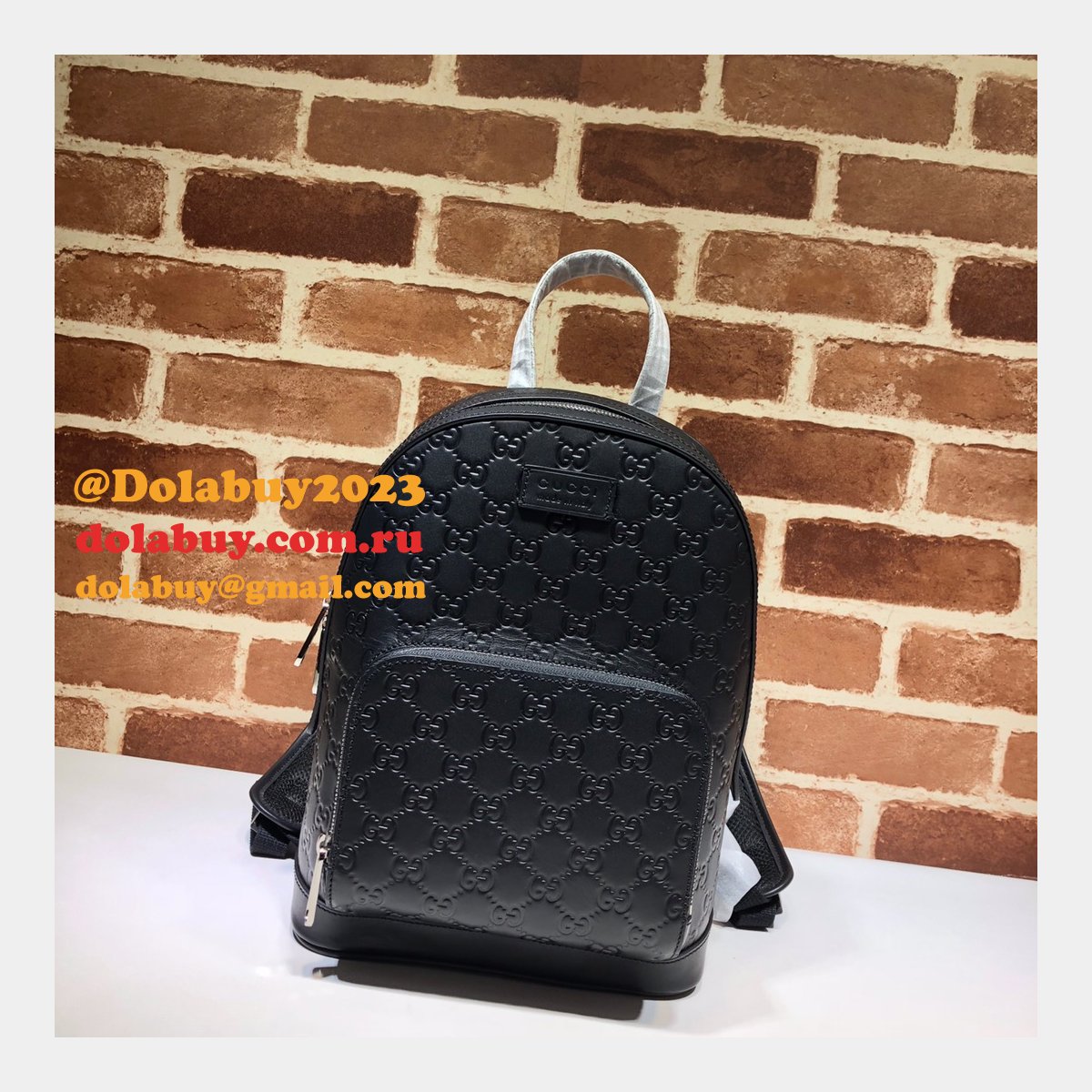 Gucci Signature Leather Backpack 450967 Best Replica Designer Bag
