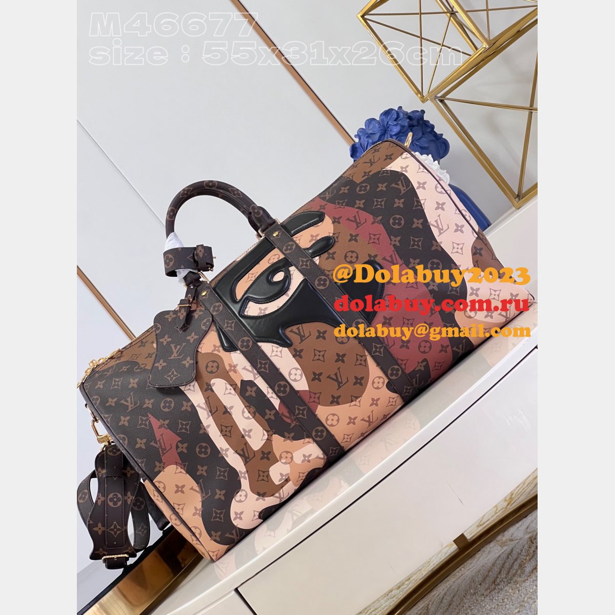 Perfect Keepall Bandoulière 45 M46677/M23160 Travel LV Replica Bag