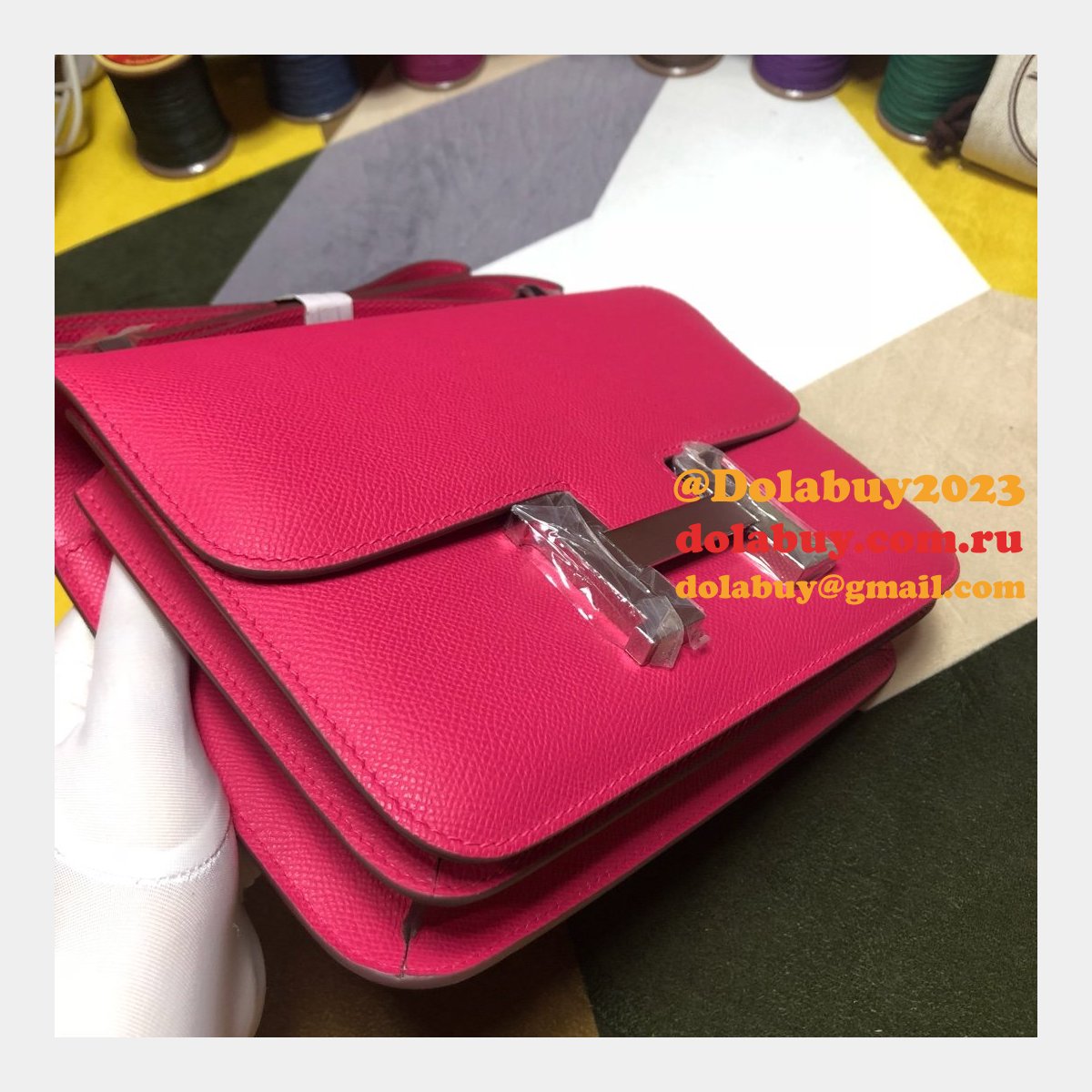Hermes Constance Bag 23cm Epsom Leather Rose