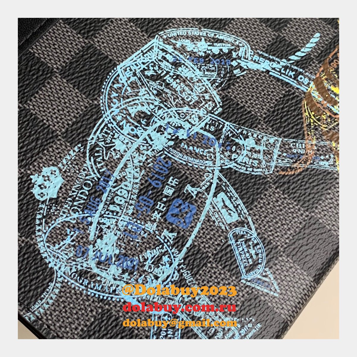 Louis Vuitton 7 Star AAA+ N64608 Gaston Wearable Wallet Damier Graphite Canvas