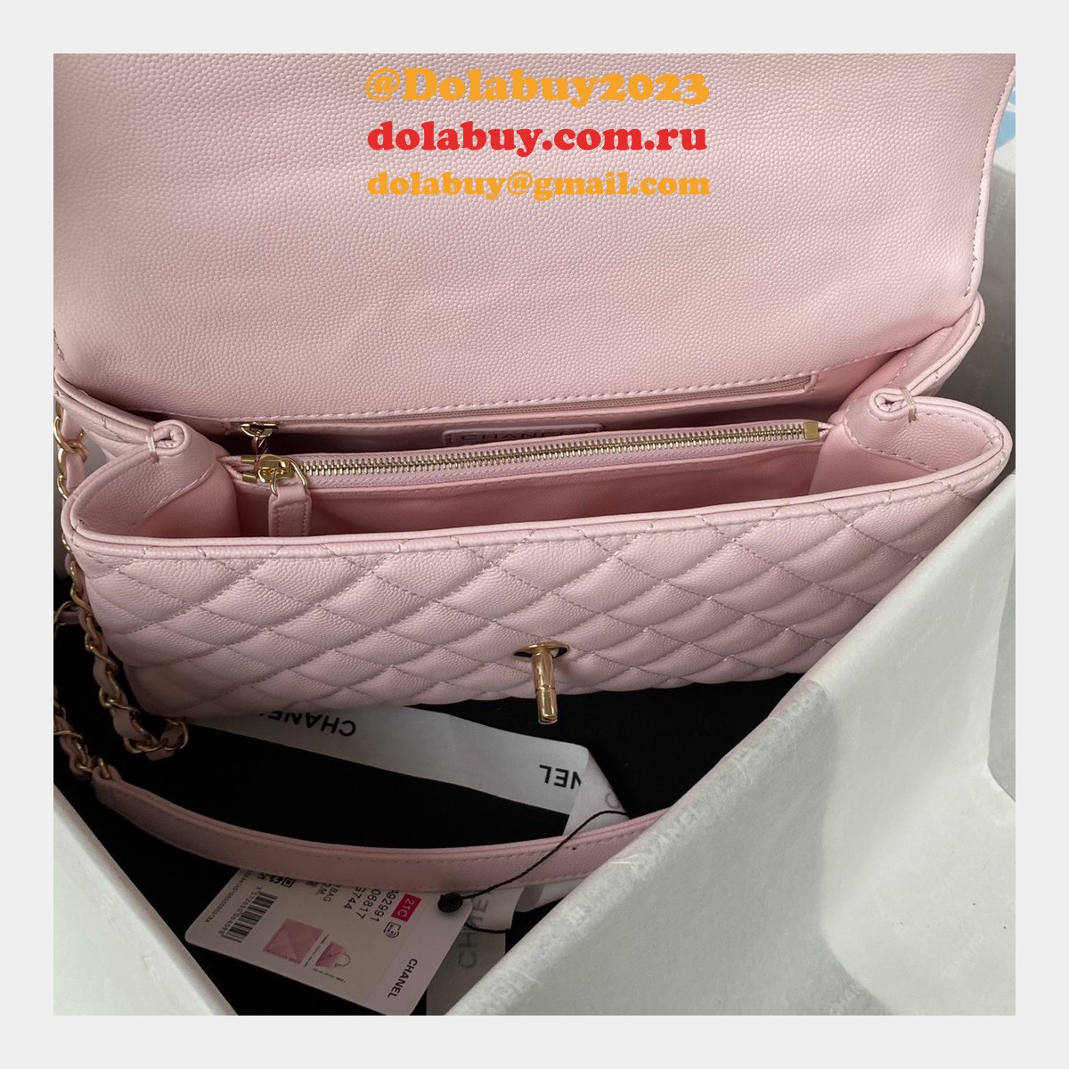 Luxury CC coco handle bag 92991 caviar leather 29cm