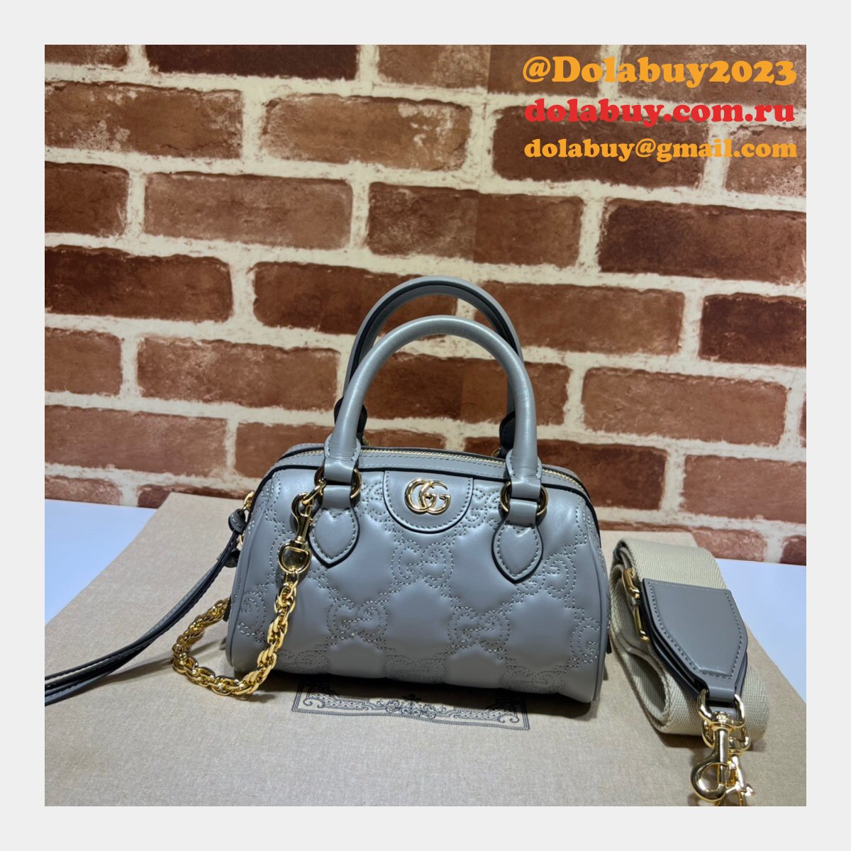 Gucci Best Perfect GG matelassé leather top handle 702251 Replica bag