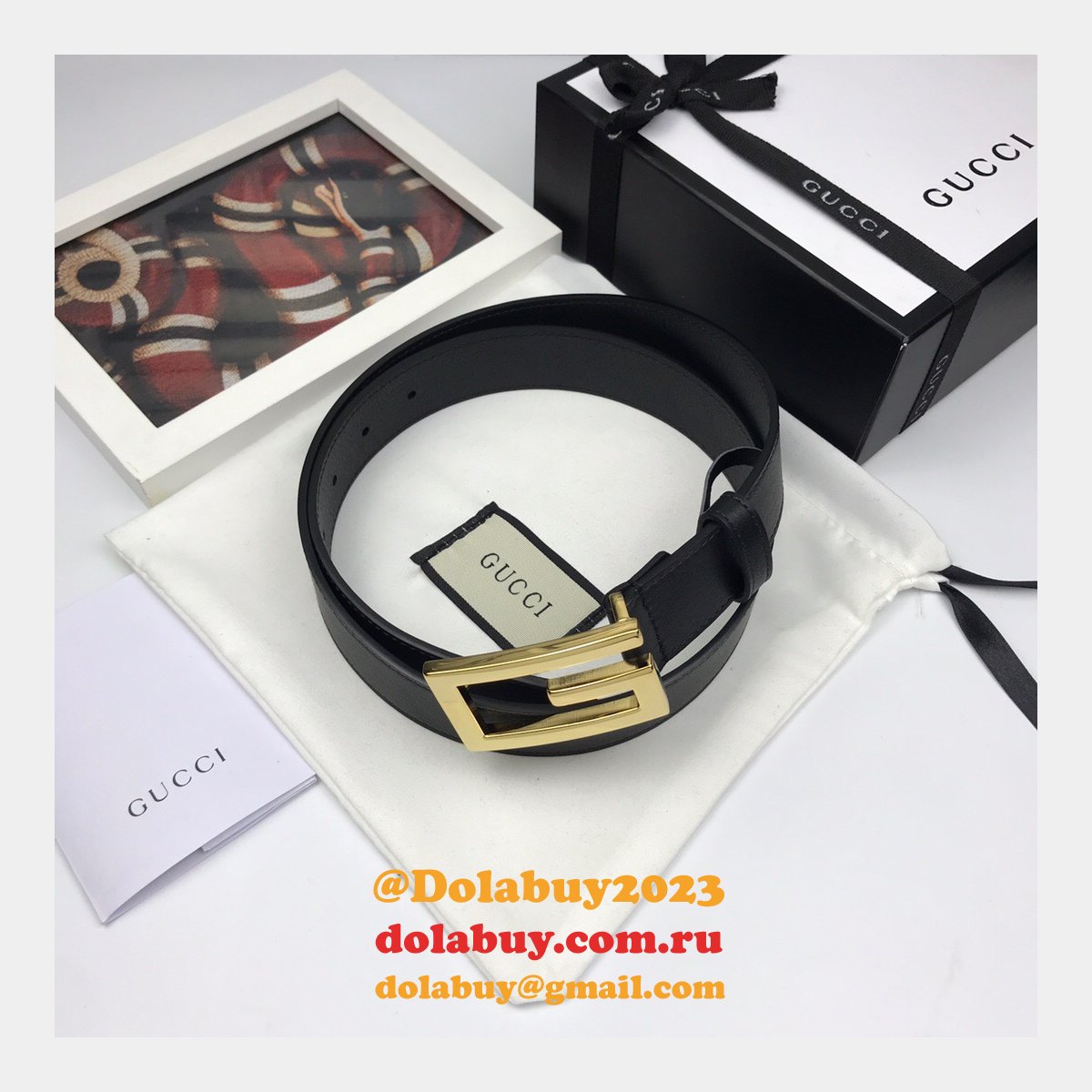 luxury G*u*i 35mm buckle black leather belt replica