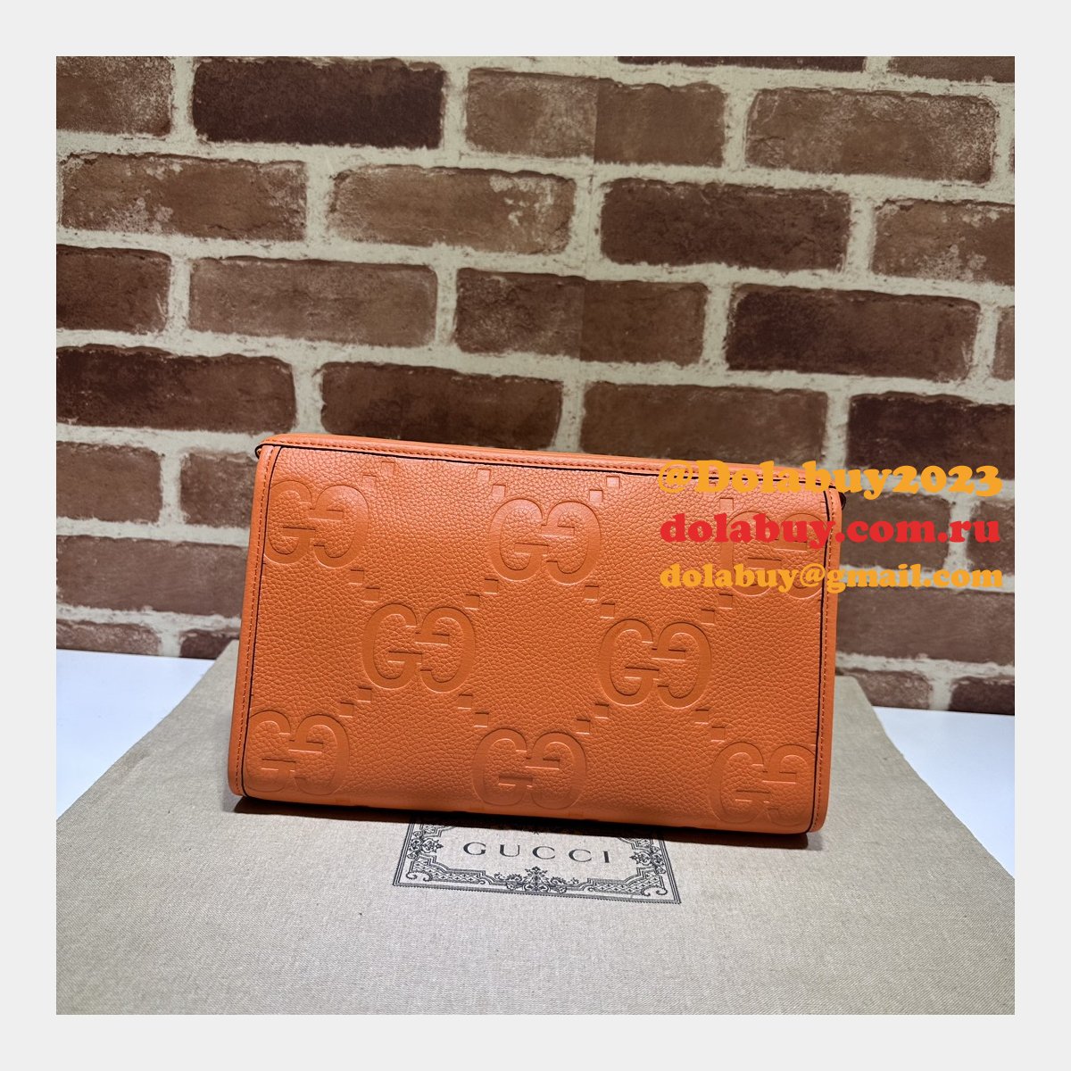 Sale 1:1 Gucci Jumbo GG Pouch 739490 Replica Handbag