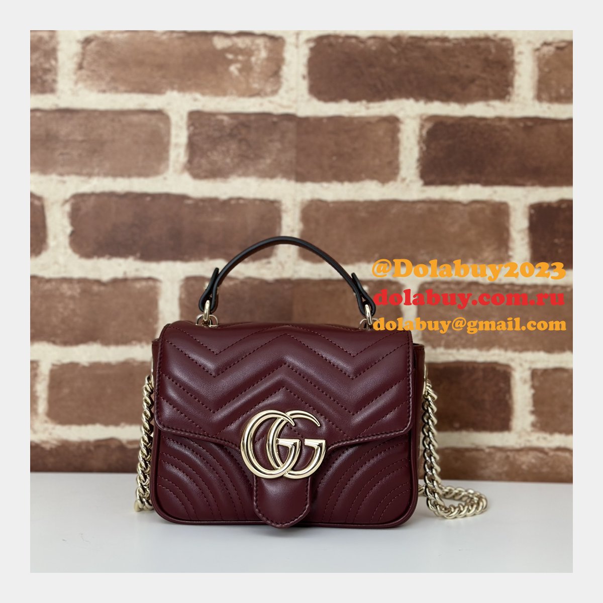 Best GG Marmont Gucci 811238 Top Handle Knockoff Bag