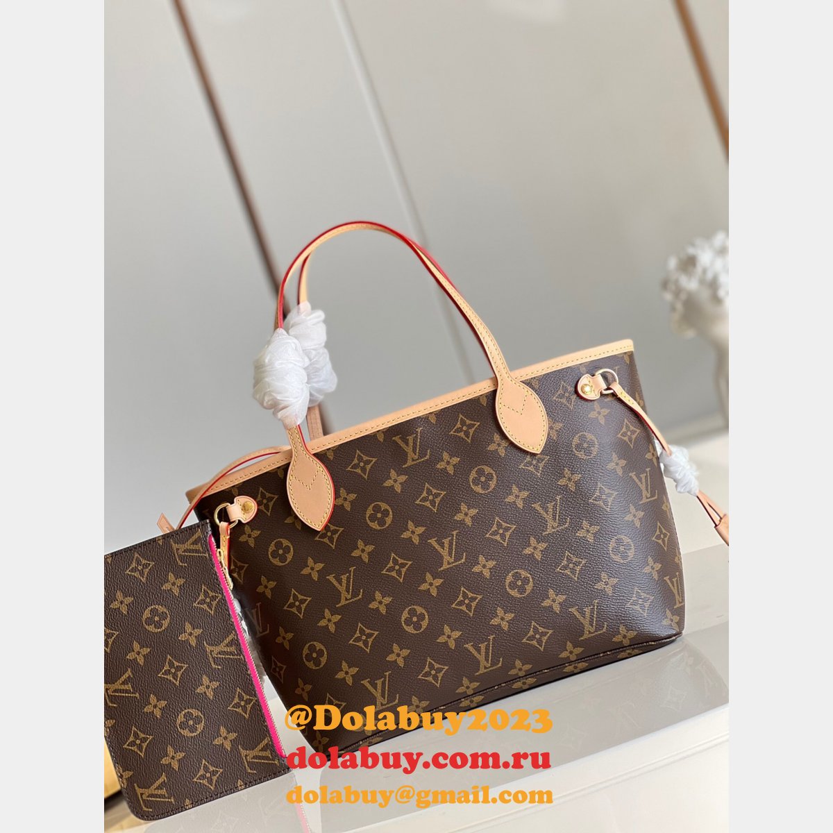 High Quality Louis Vuitton Replica Neverfull Damier/Monogram N41362/M41245 PM Bags 29CM
