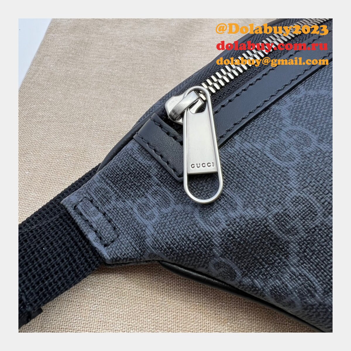 Best Quality Fake Gucci GG 675181 Black Belt AAA+ Bag