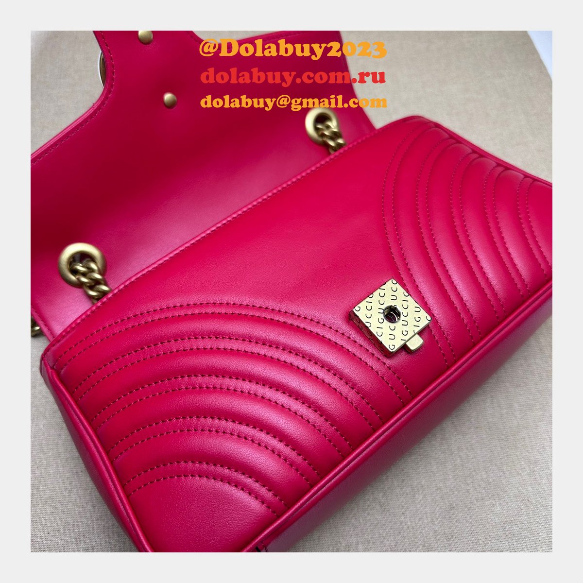 G*u*i gg marmont 1:1 mirror shoulder 443497 high quality bag