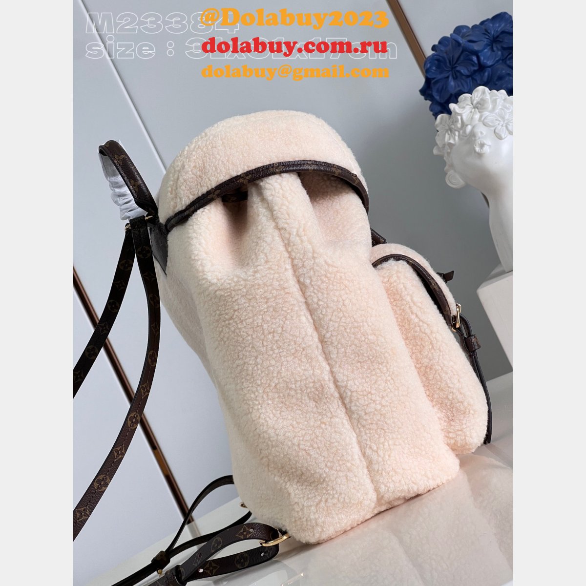 Backpacks Other Leathers M23384 LV SKI Replica Louis Vuitton Cream Bag