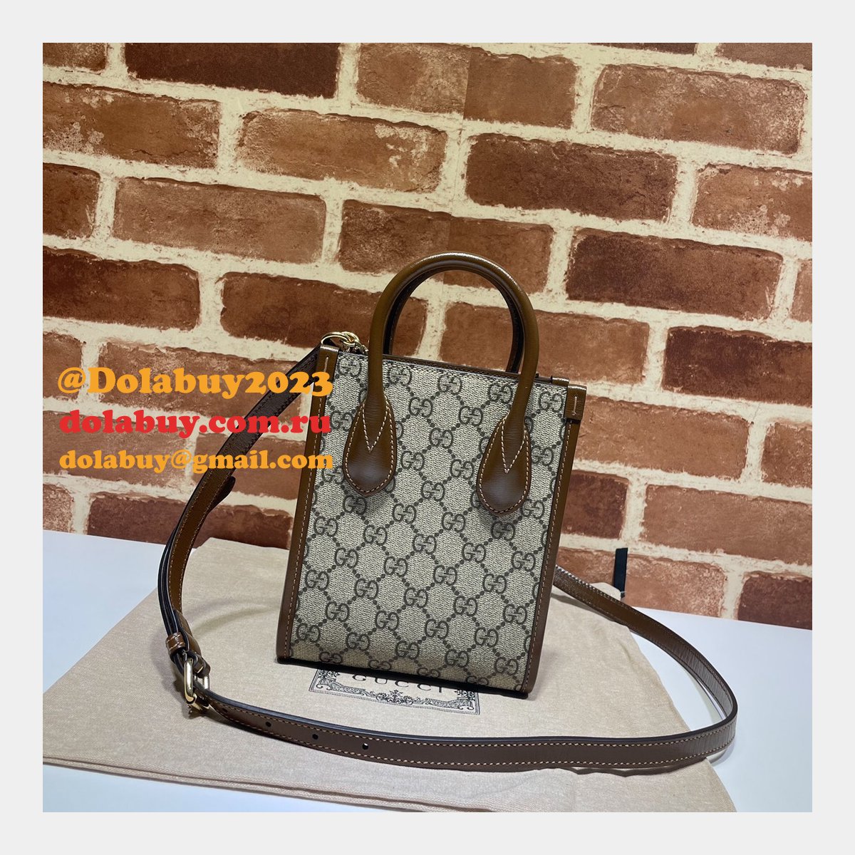 shop now G*u*i replica mini tote bag with interlocking g 671623 gg supreme