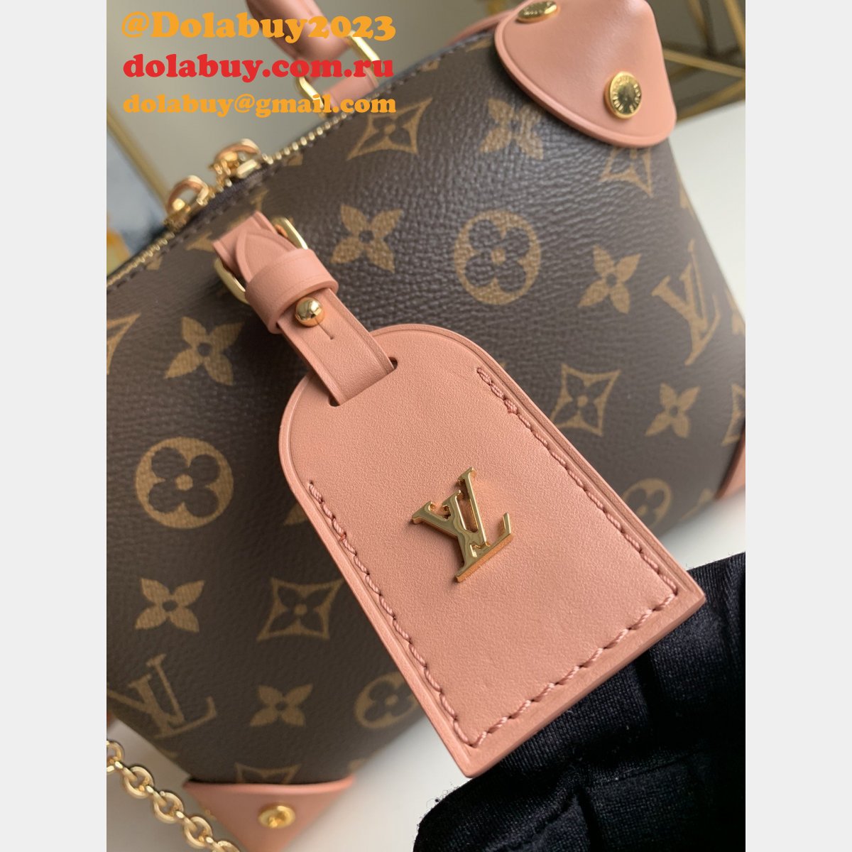 Replica Louis Vuitton Peach Petite Malle Souple Monogram
