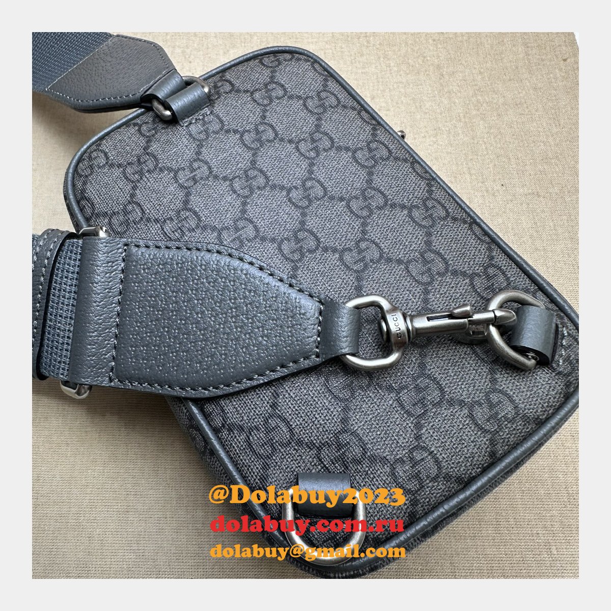 ophidia gg 752565 grey and black supreme fake G*u*i bag