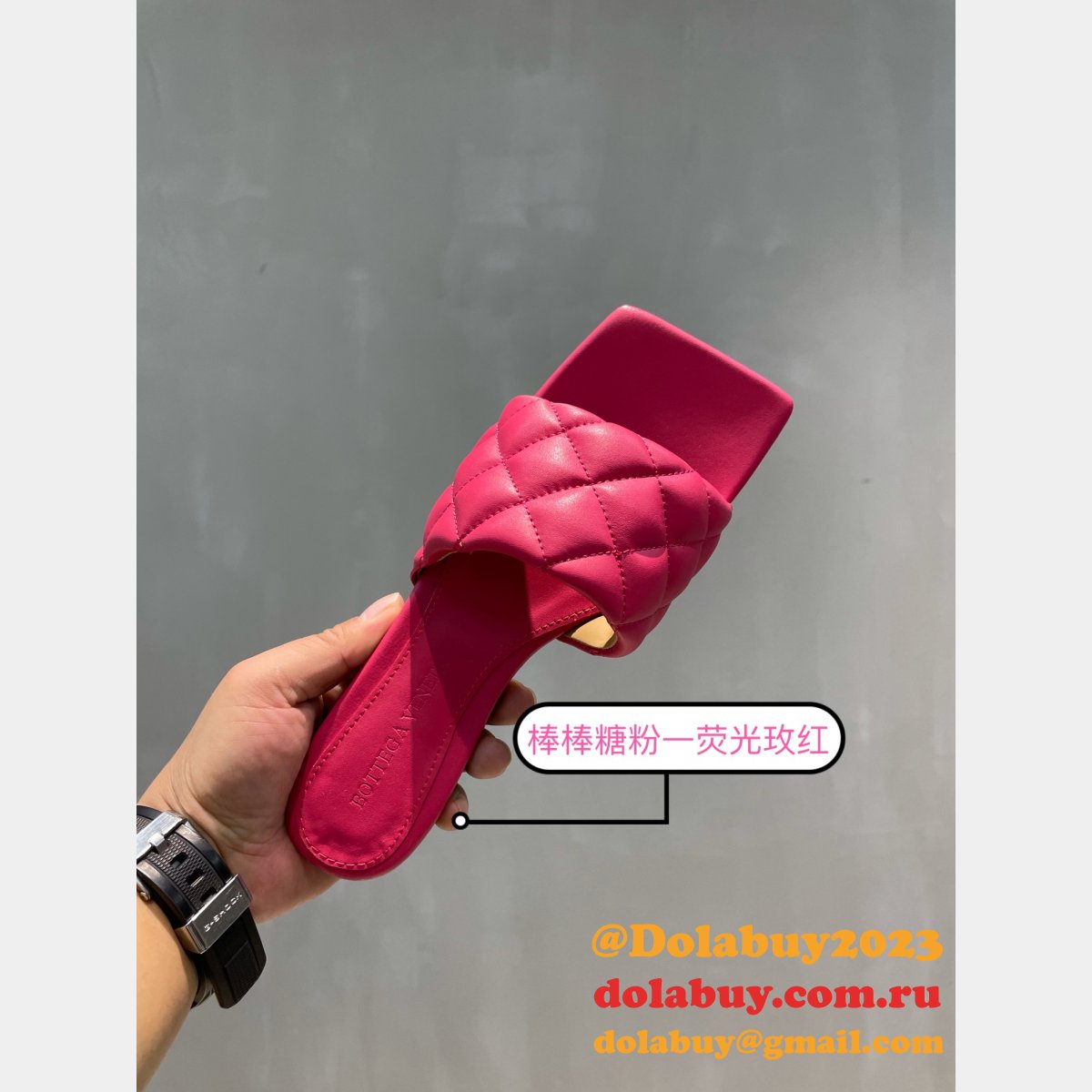 1:1 Quality Bottega Venet Fake Diamond Flat Slippers Shoes