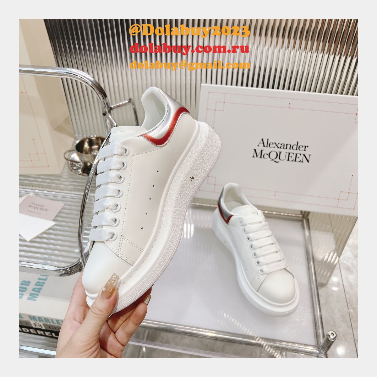 Top Quality ALEXANDER REPLICA women/men white shoes