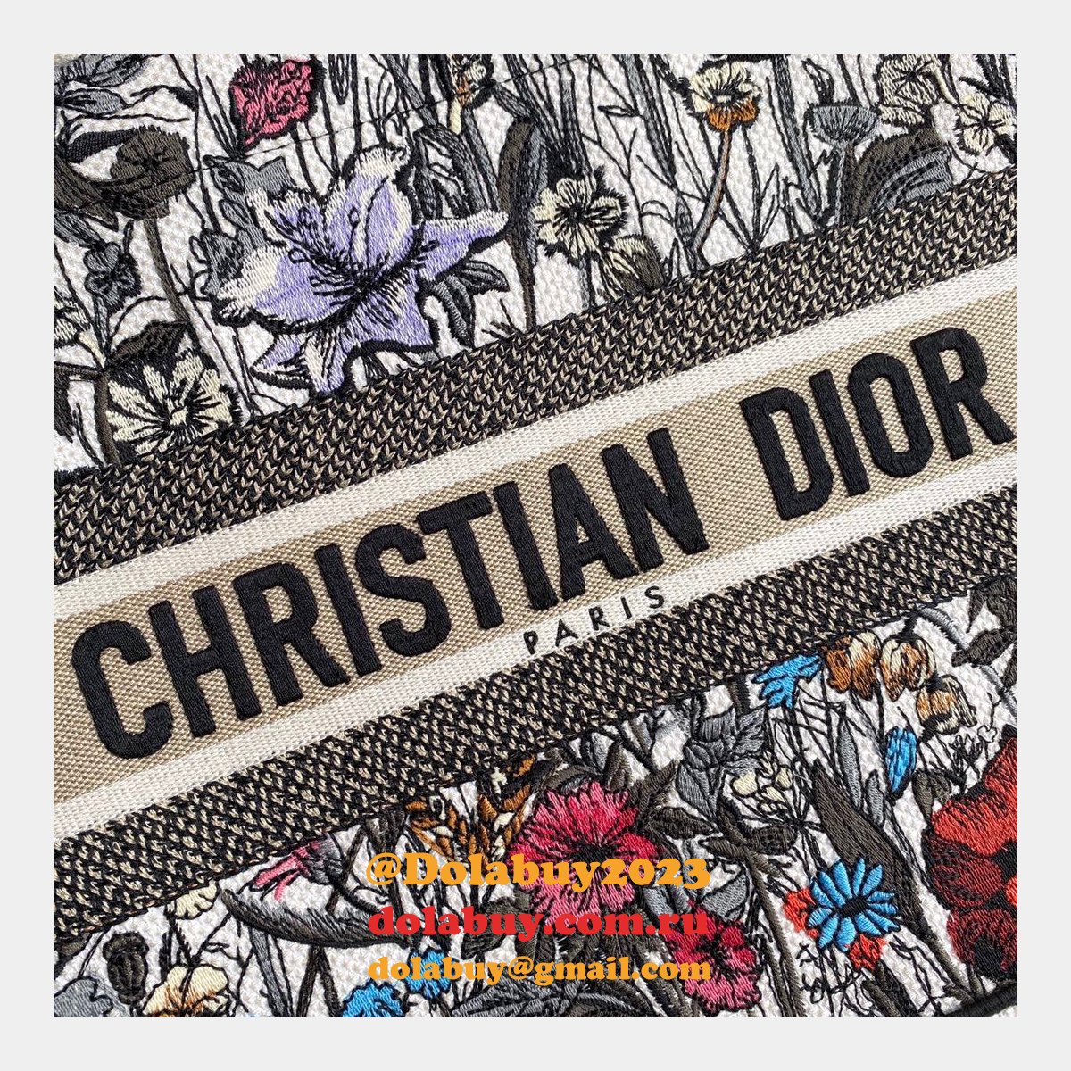 High Quality Dior Book Tote Rose Replica Dior Oblique Embroidery