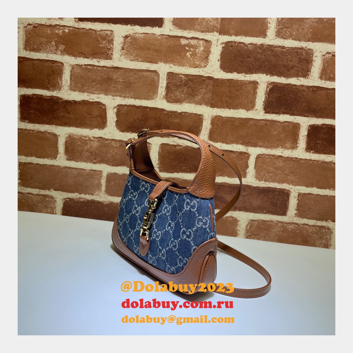 Beige/Ebony Fake Gucci Jackie 1961 mini shoulder 637092 bag
