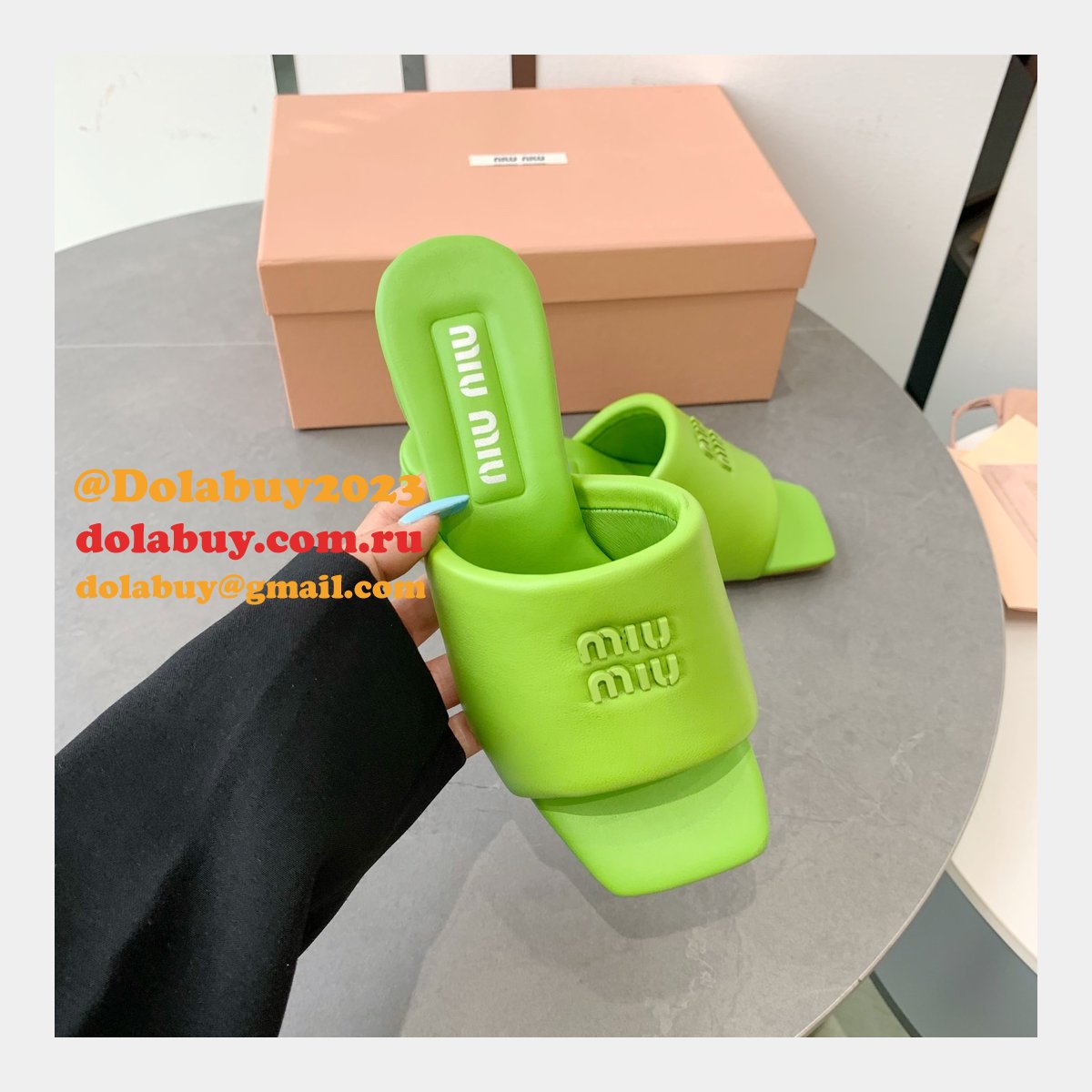 Miu Miu Replica Bread Slippers Heel Sandals Shoes