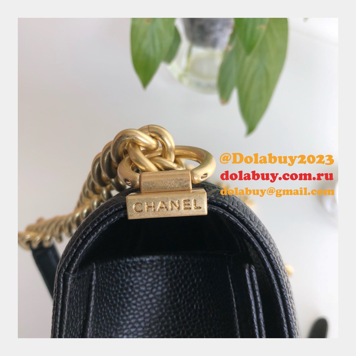 AAA+ CC Le Boy Luxury Replica Black Bags Caviar 25cm