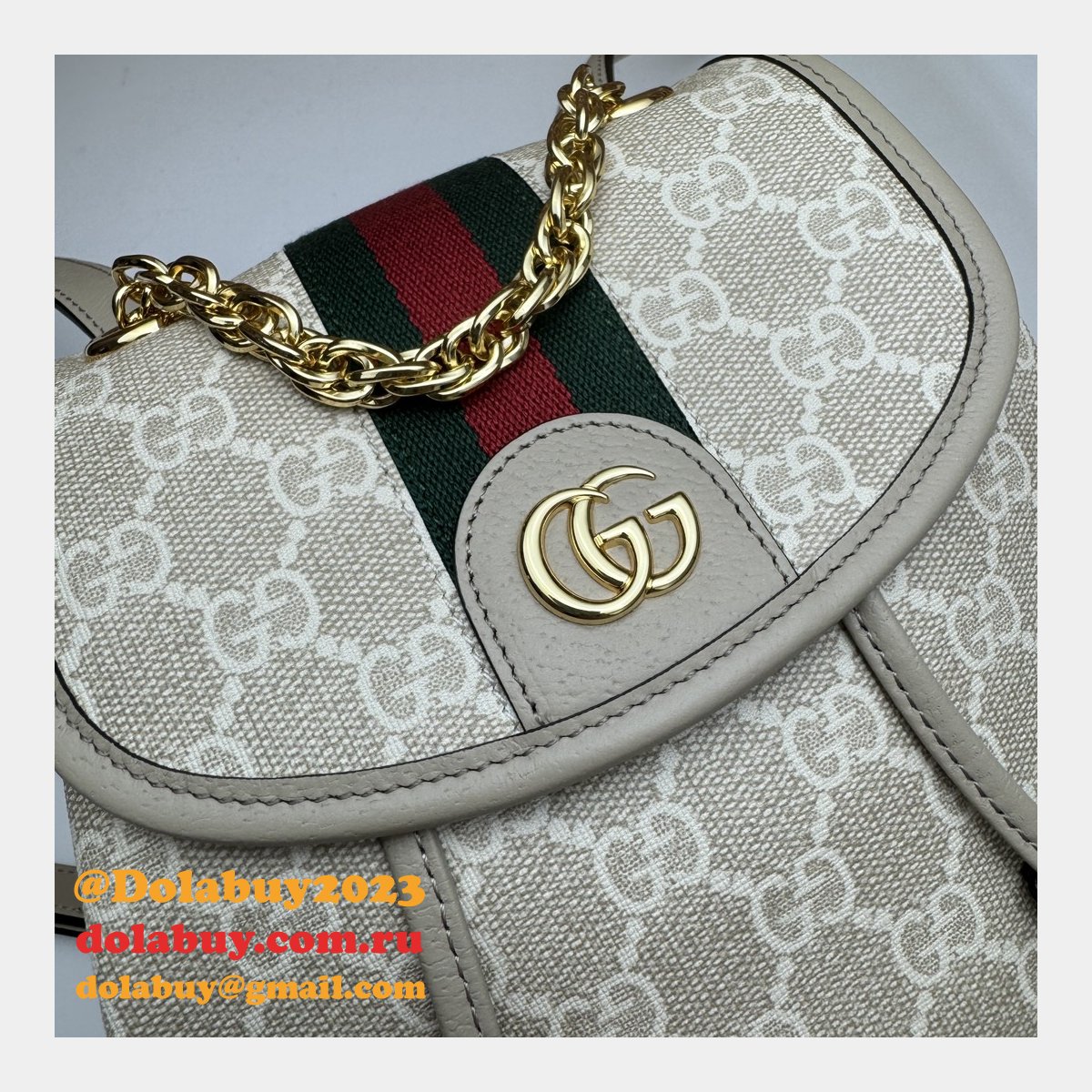 Ophidia Gucci Backpack Ebony Supreme #795221 Replica Handbag