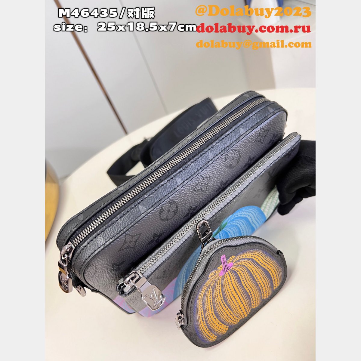 Replicas LV x YK Trio Messenger Monogram Eclipse M46435 Bag