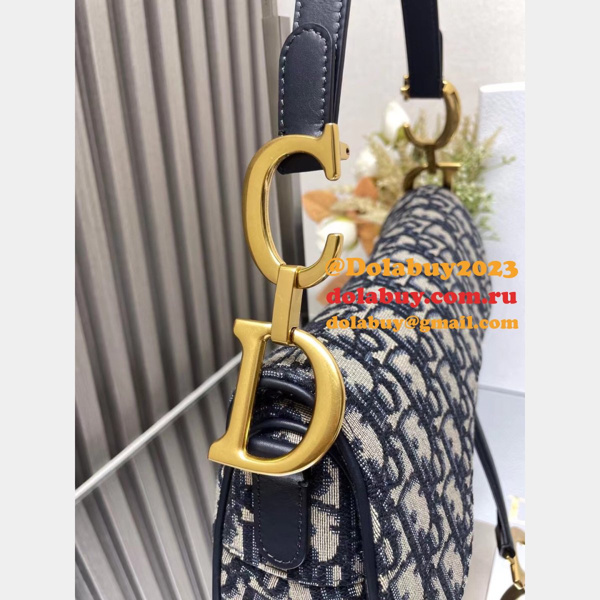 Our Christian Dior Designer Copy Saddle 19.5/25.5Cm Navy Bags