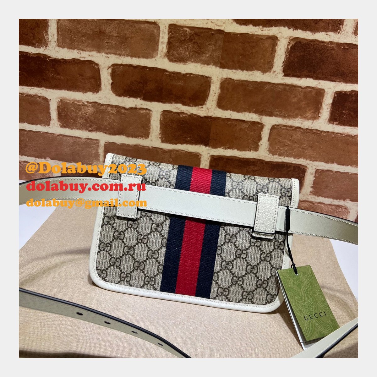 Best Quality Gucci Replica Ophidia belt bag 674081 GG supreme canvas
