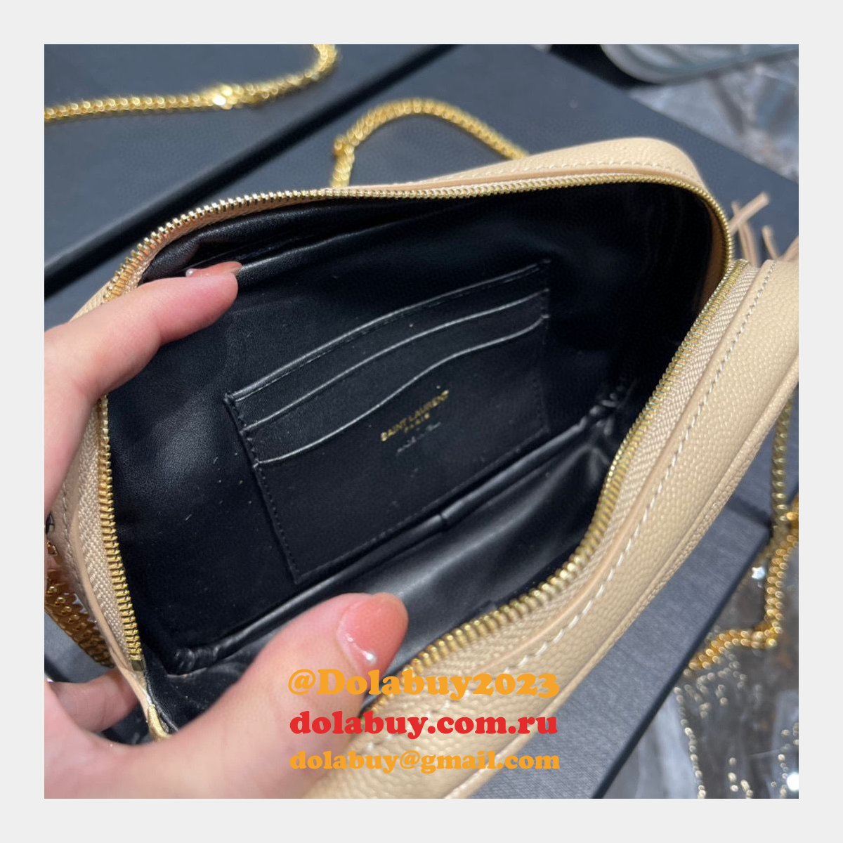 Best YSL 585040 mini Lou Quilted Leather Bag