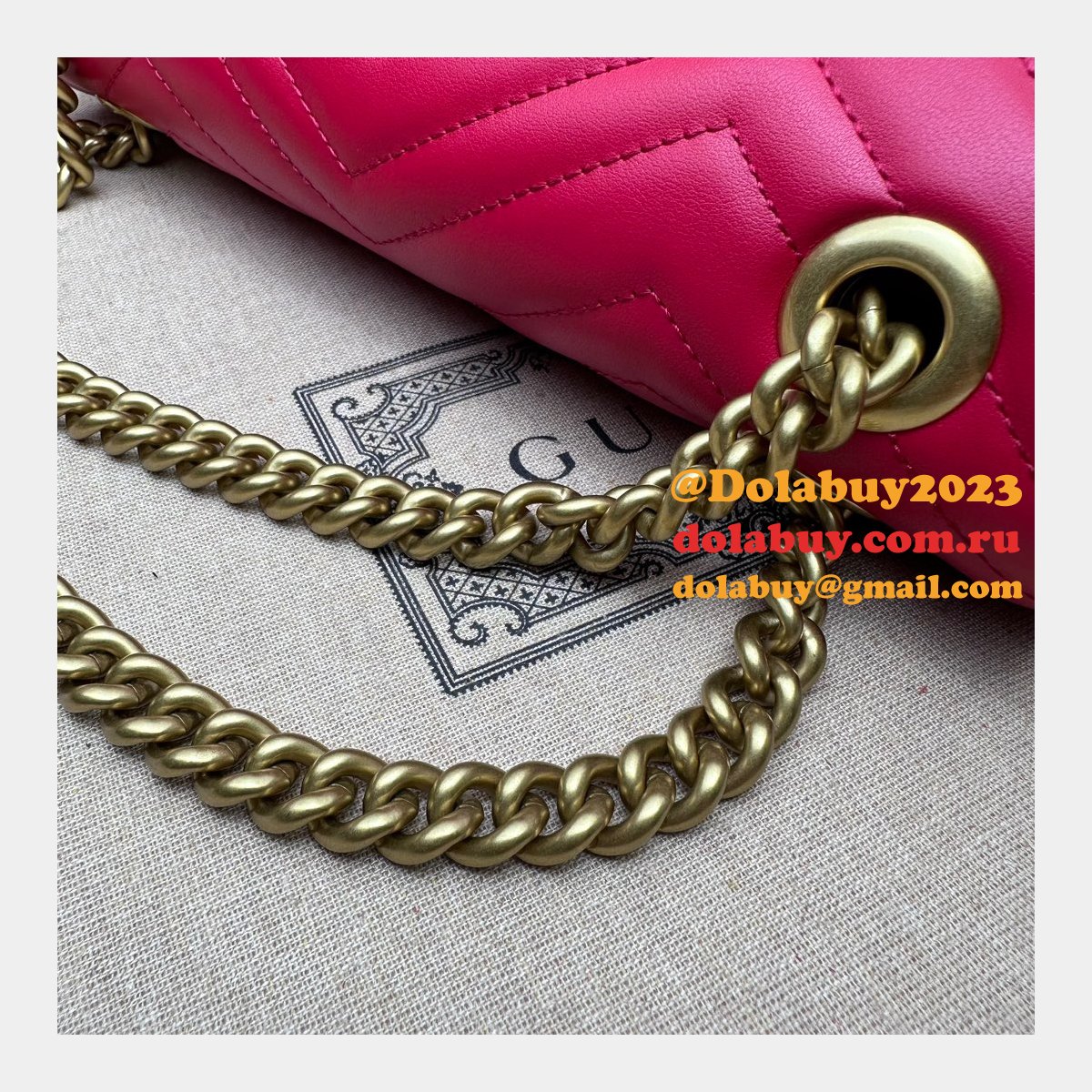 G*u*i gg marmont 1:1 mirror shoulder 443497 high quality bag