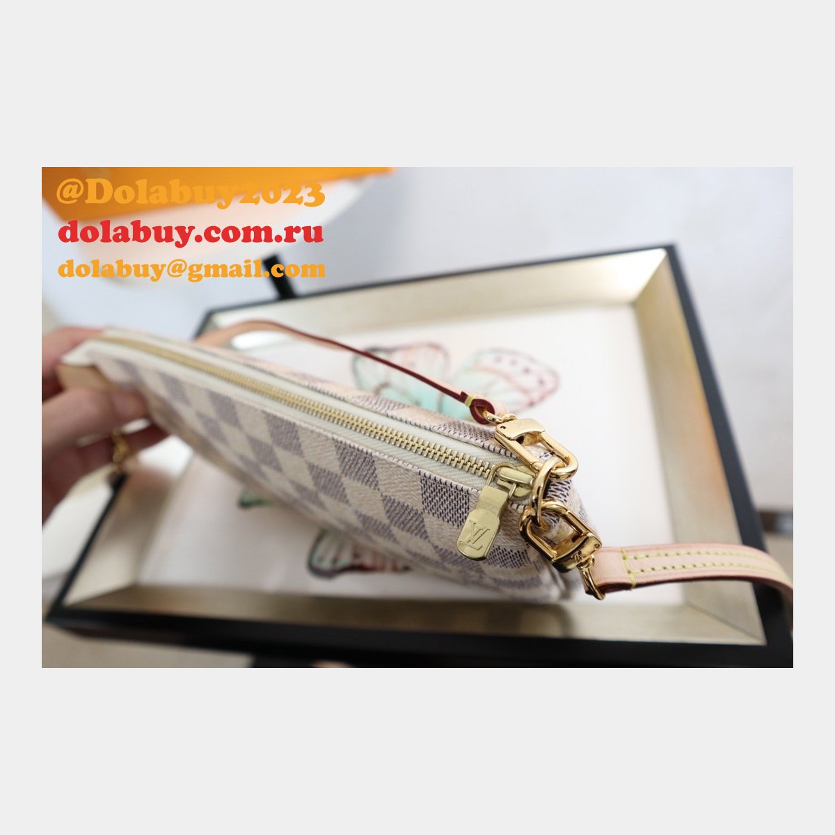 Cheap Auth Louis Vuittons Damier Pochette Accessoires M41207 Bag