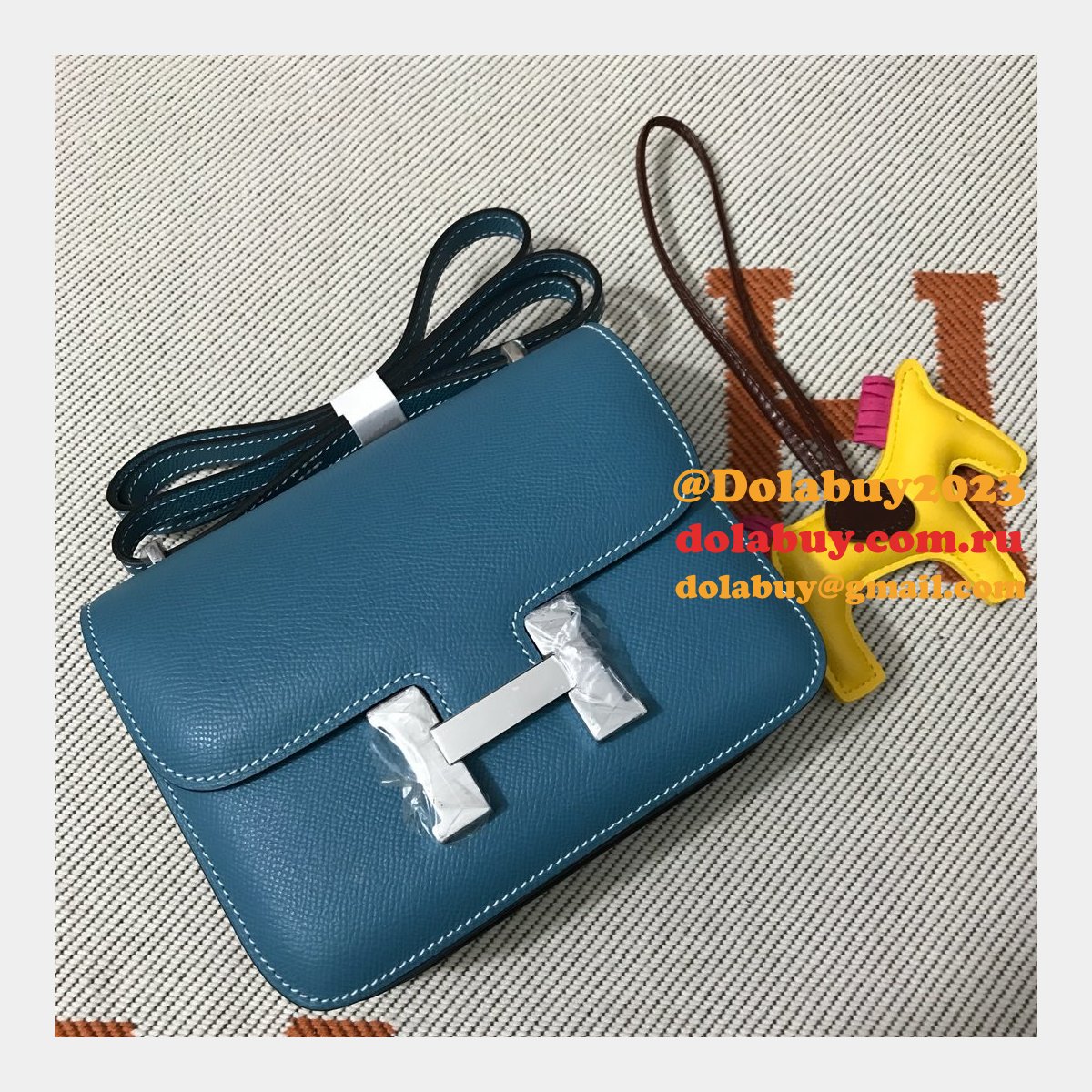 Hermes Constance Bag 18cm Epsom Leather Blue