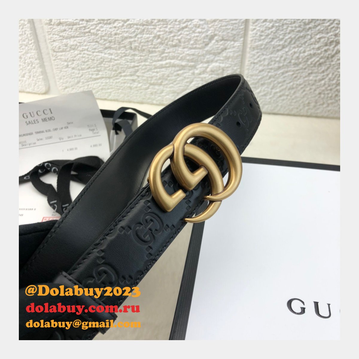 Copy Gucci Perfect Leather 7 Star 3.0cm Belts Black