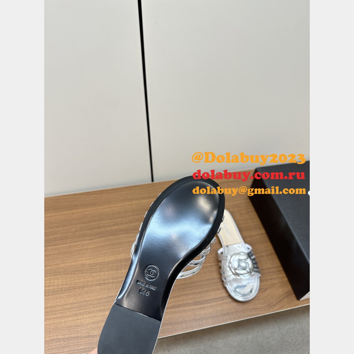 Perfect Pre-owned High End Replica Camellia Slide Flat Sandals Shoes