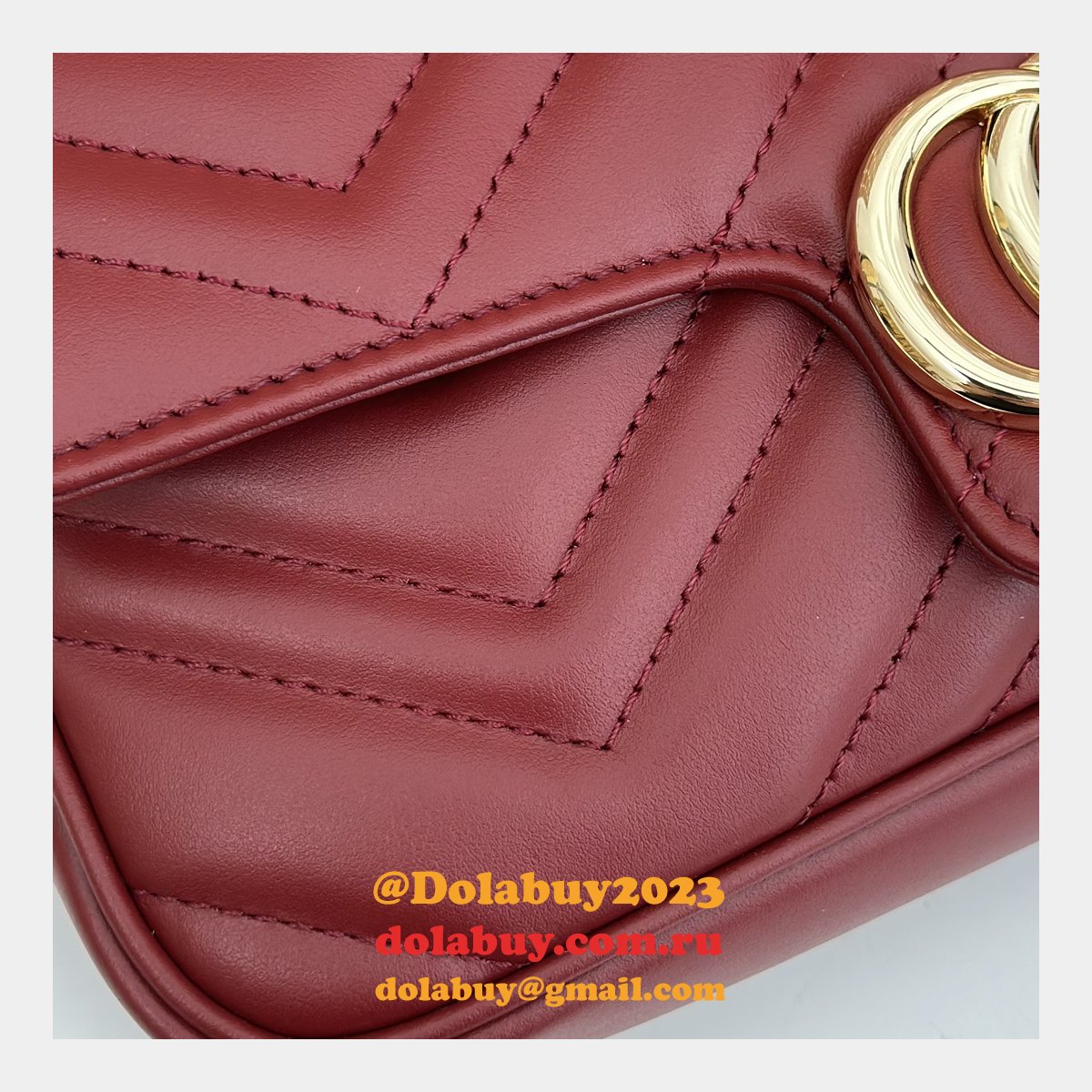 Gucci Replica GG Marmont Mini Crossbody Luxury 751526 Red Bag