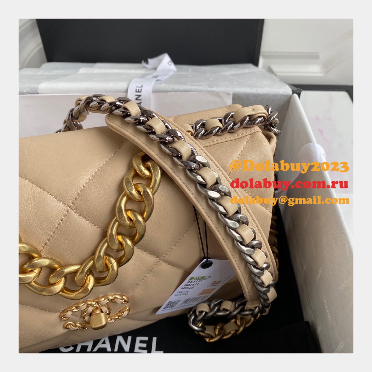 Top CC 19 Bags 2021 Apricot 30CM