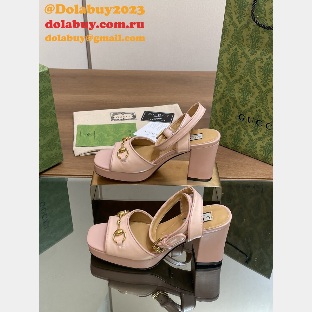 Duplicate gucci Lady horsebit-detailed leather sandals