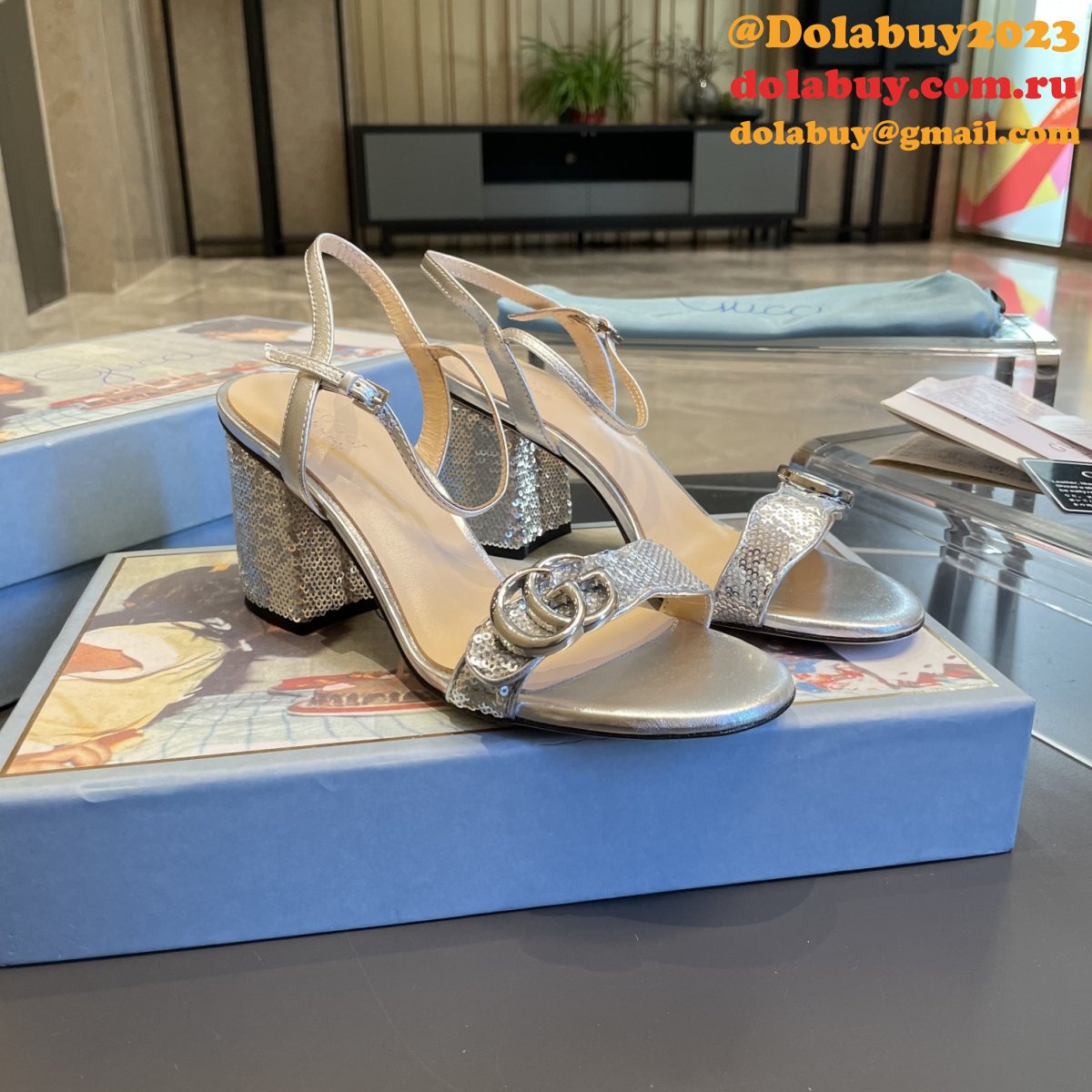 replica G*u*i wholesale classic high heel sandals shoes