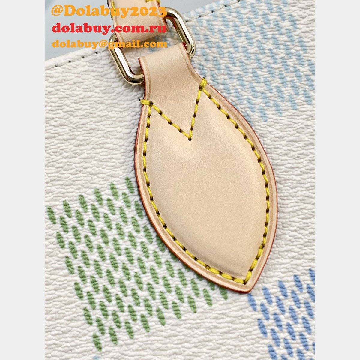 New Louis Vuitton On the Go N40518 Blue Pastel Damier Tote Knockoff Bag