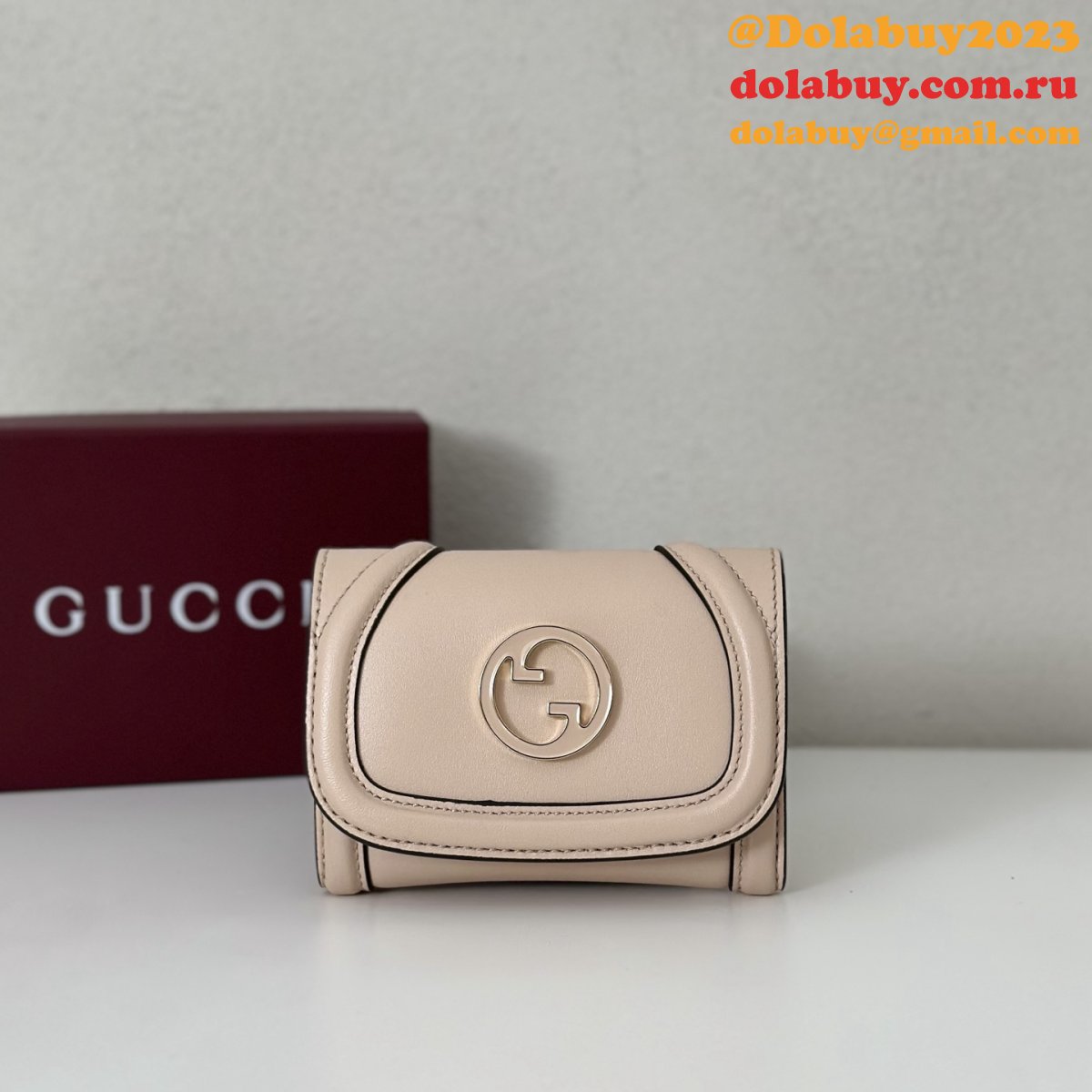 Gucci Wholesale 818795 Blondie Card Case Leather Wallets