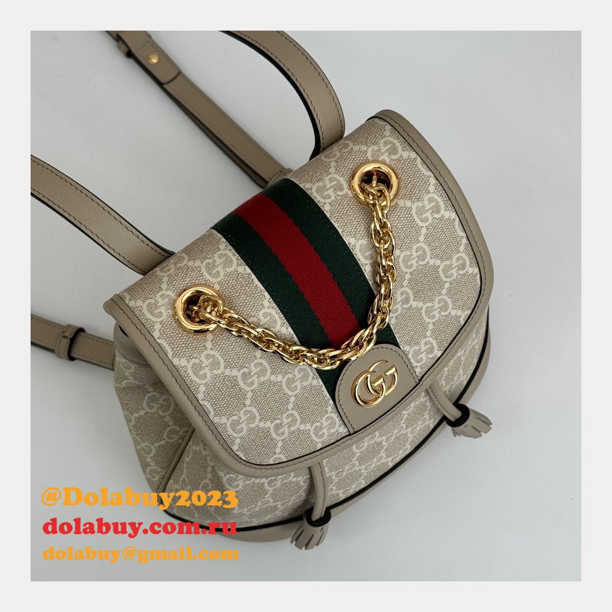 Ophidia Gucci Backpack Ebony Supreme #795221 Replica Handbag